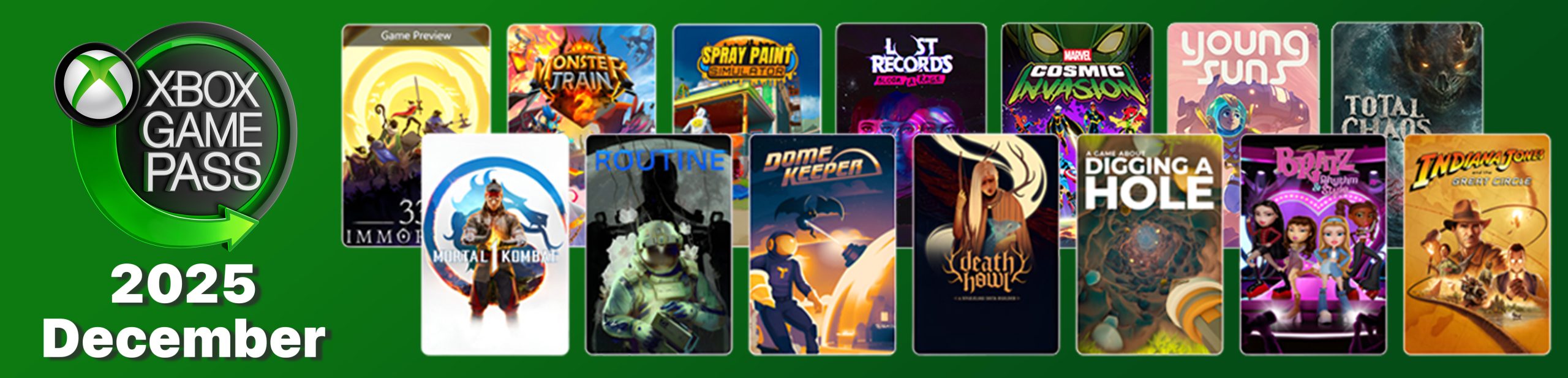 بازی‌های جدید ایکس باکس گیم پس در ماه دسامبر 2025